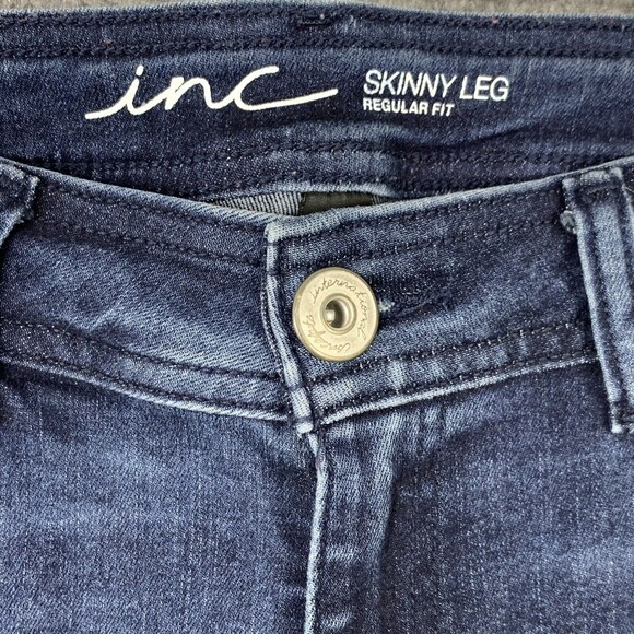 Inc.  Skinny Leg Jeans Women 6 Side Stripe Frayed Hems Whiskering - Picture 5 of 11